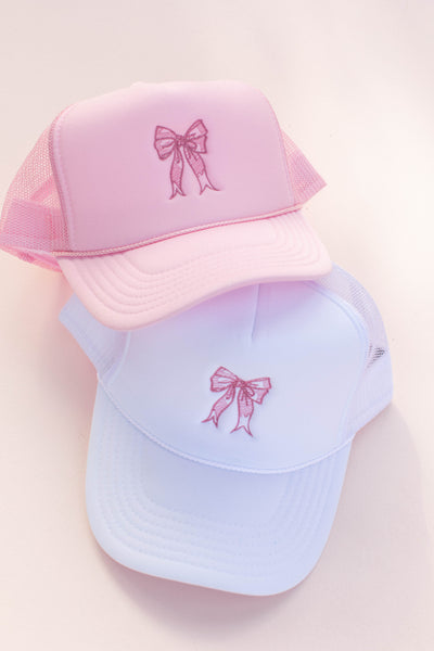 Bow Embroidery Trucker Hat Cap