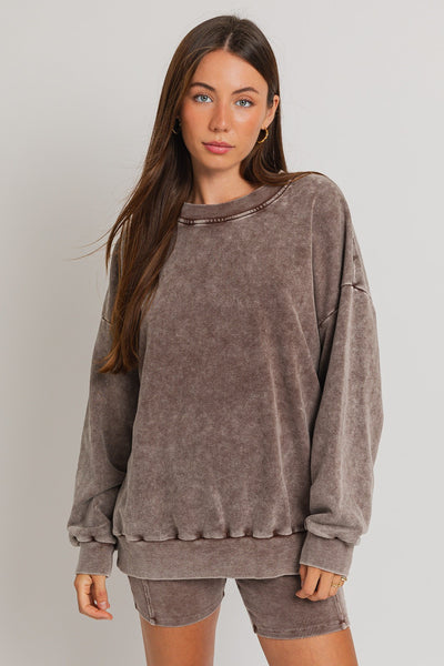 LIZZIE WASHED OVERSIZED PULLOVER