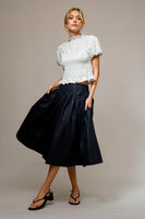THE HARPER POPLIN MIDI SKIRT