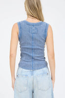 Sleeveless Henley Tank Top