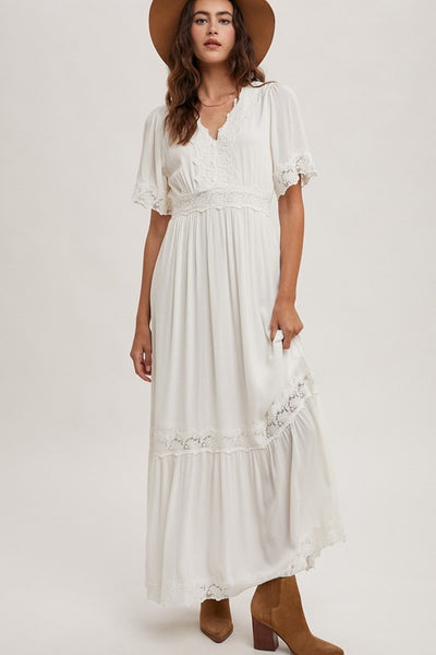 Lace V-neck Maxi Dress