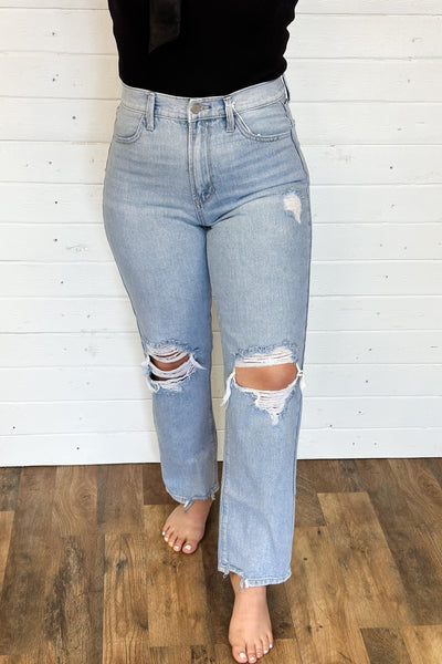 90'S CROPPED DISTRESSED STRAIGHT (JBD)