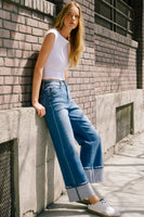 90'S VINTAGE SUPER HIGH RISE CUFFED FLARE JEANS (FLYING MONKEY