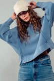 BOXY WAFFLE KNIT LONG SLEEVE