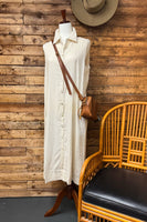 Linen Button Down Dress with Pockets