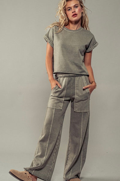 Codi Mineral Wash Paneled Pants