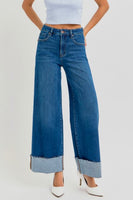 KATIE HIGH RISE WIDE CUFFED JEANS -Risen-