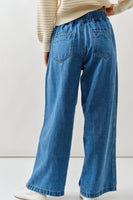 The Harbor Drawstring Wide-Leg Jeans (BLUE)