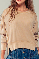 BOXY WAFFLE KNIT LONG SLEEVE