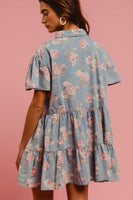 LANEY WASHED LIGHTWEIGHT TIERED SHIRT DRESS
