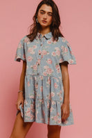 LANEY WASHED LIGHTWEIGHT TIERED SHIRT DRESS