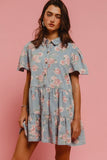 LANEY WASHED LIGHTWEIGHT TIERED SHIRT DRESS