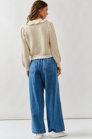 The Harbor Drawstring Wide-Leg Jeans (BLUE)