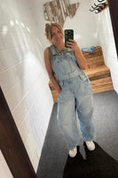 Clair Barrel Overalls LIGHT WASH