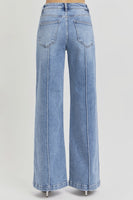 MASON HIGH WAIST WIDE LEG PINTUCK DETAILED JEANS (RISEN)