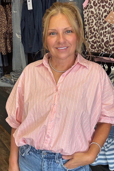 LUNA STRIPED SHORT DOLMAN SLEEVE TOP
