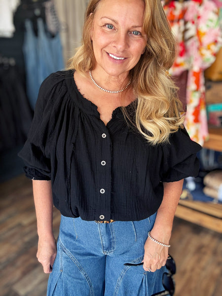 The Midnight Ruffle Blouse 🖤