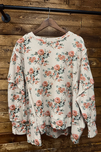 Oversized RUSTIC ROSE Cozy Thermal Sweatshirt