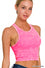 SUMMER WASHED RIBBED SEAMLESS CROPPED TANK TOP W BRA PADS