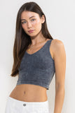 MINERAL WASH SEAMLESS SCOOP NECK TOP