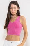 MINERAL WASH SEAMLESS SCOOP NECK TOP