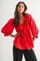 RED HOT RUFFLES TOP