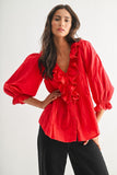 RED HOT RUFFLES TOP